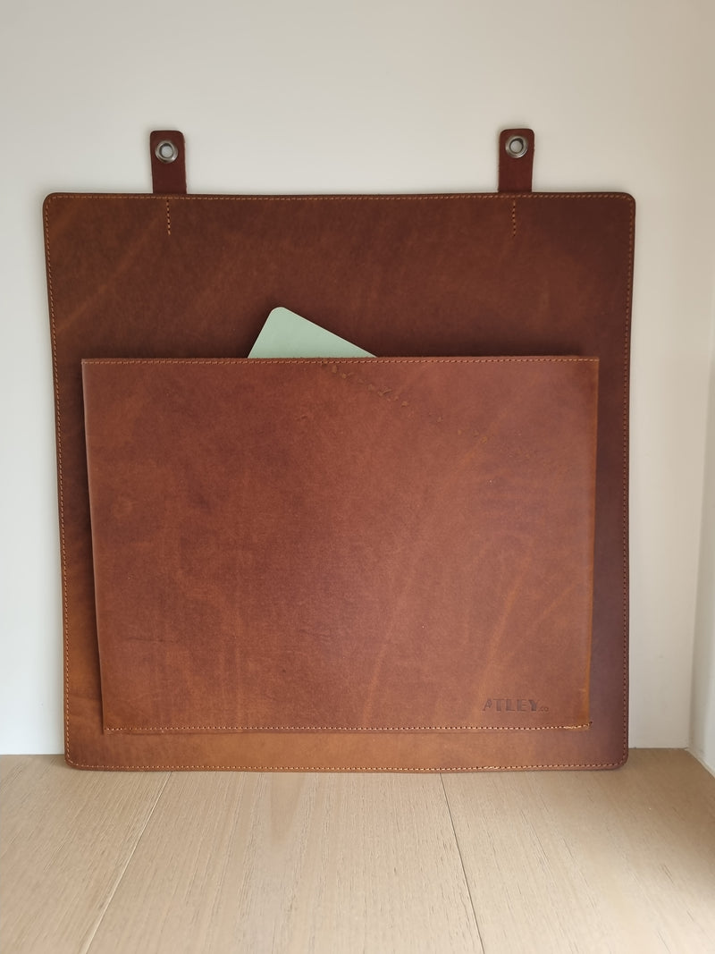 Leather Wall Document Organiser Home Office Paper Storage Made in Melbourne Australia