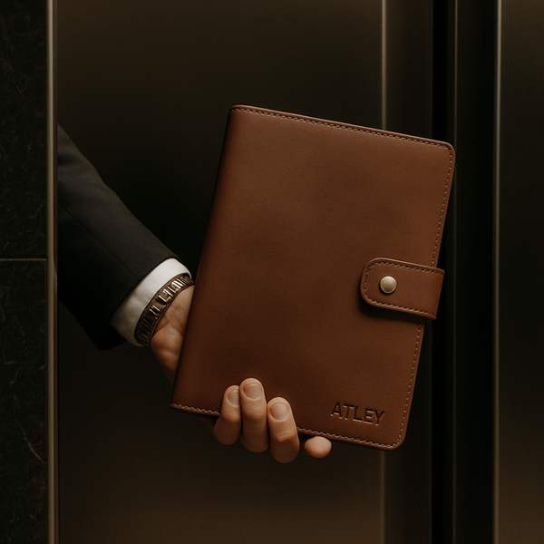 ATLEY. Tan Leather Compendium - Personalised Option