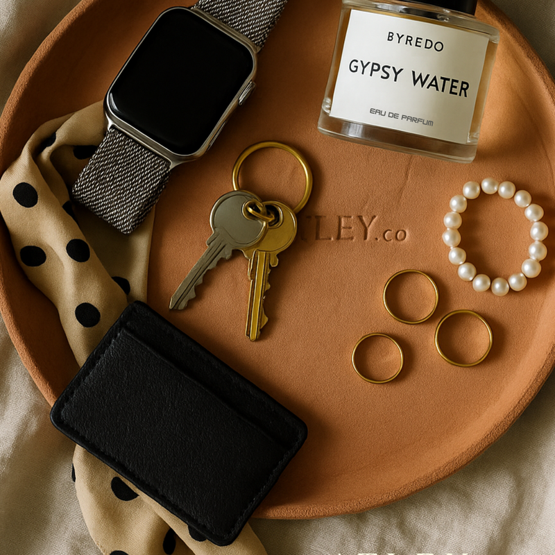 Leather Round Valet Tray