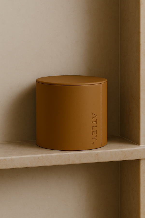Leather Toilet Roll Cover - Tan