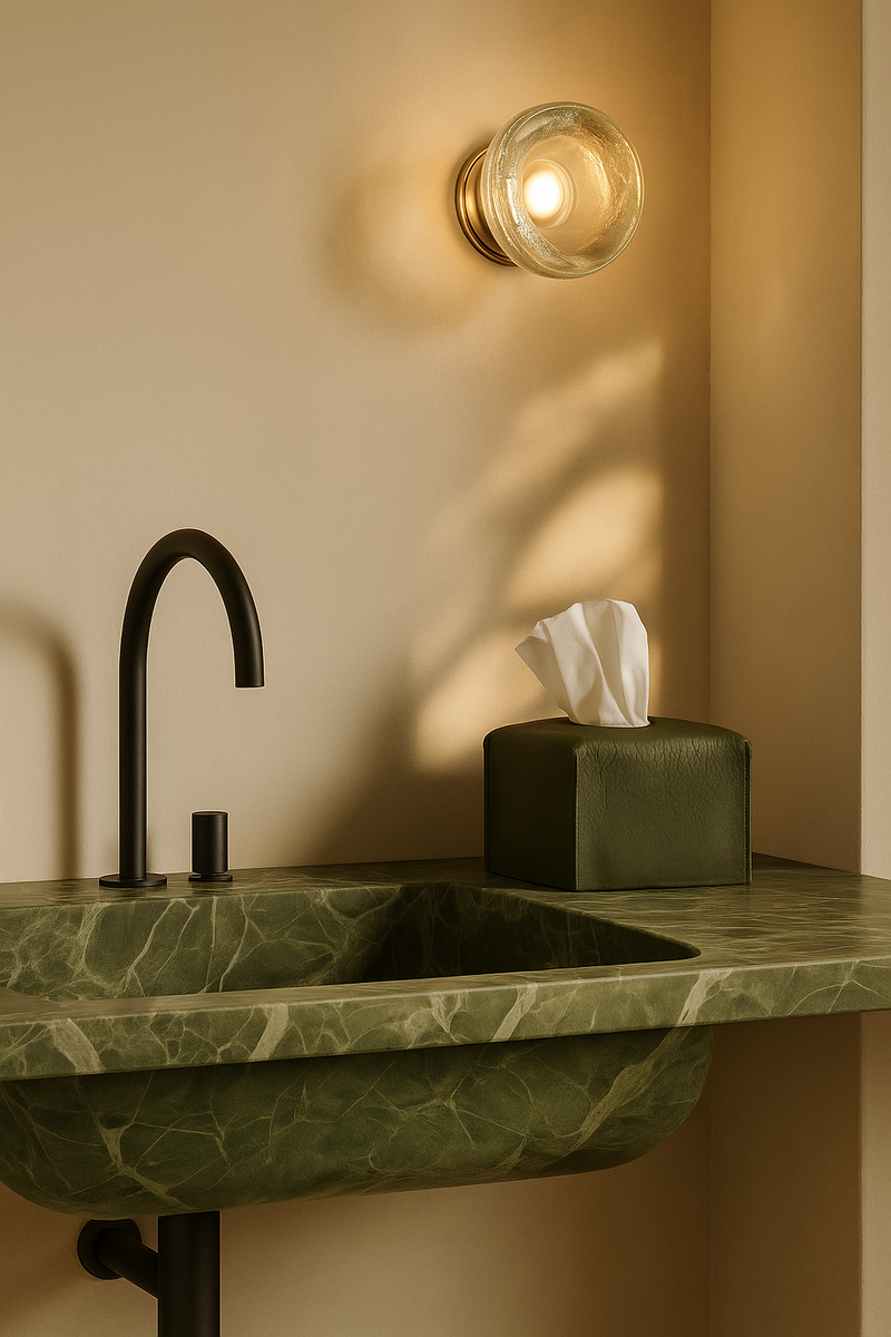 LEATHER TISSUE BOX COVER BATHROOM