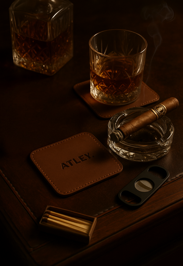 Leather Drink Coasters - Set of 6