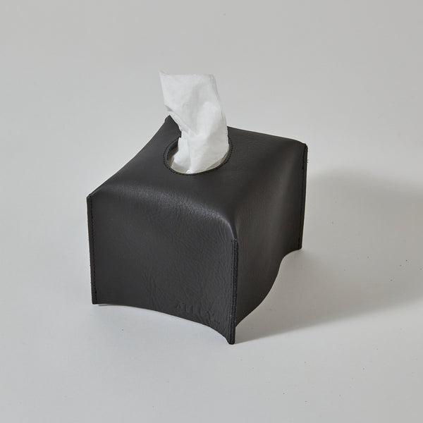 ARCHIVE - Leather Tissue Box Cover - BLACK - Small - Limited Edition