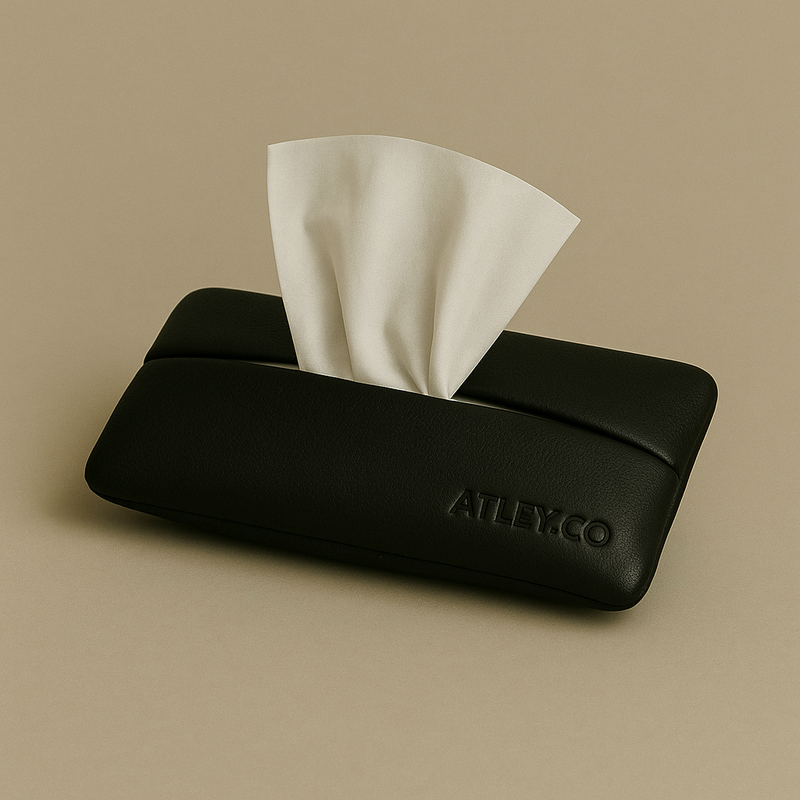 PocketT- Leather Tissue Travel Pouch - Black