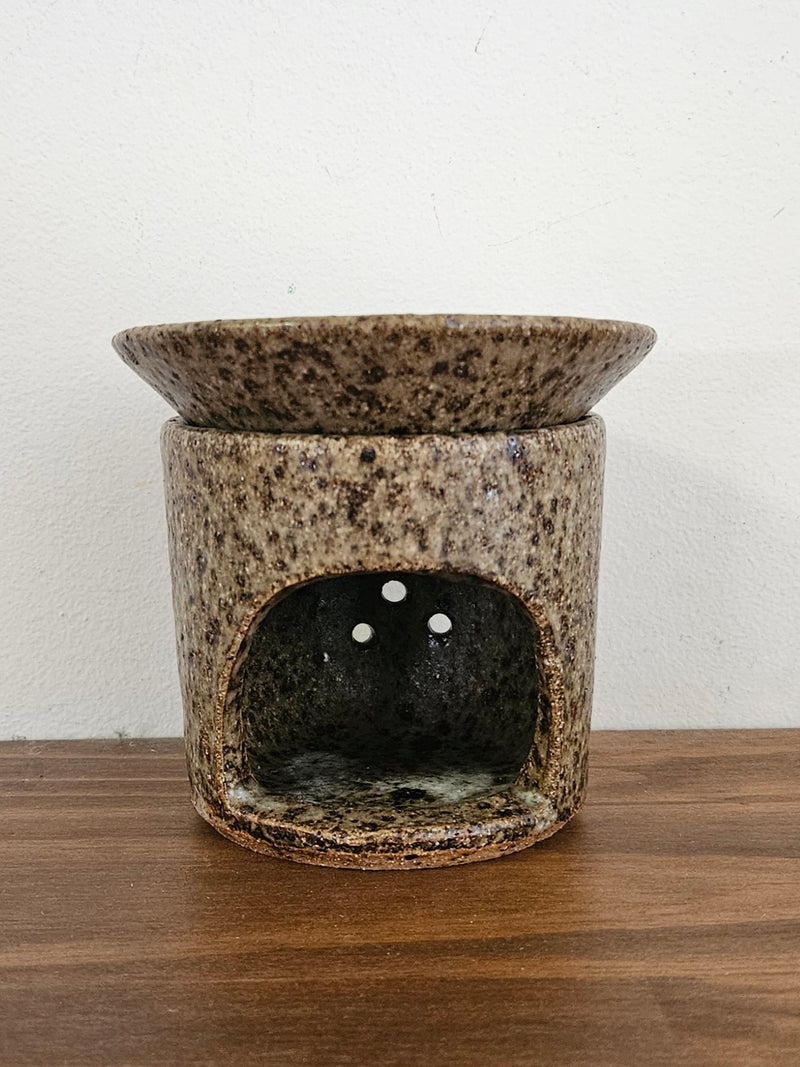 Dark Raku - Speckled Oil Burner