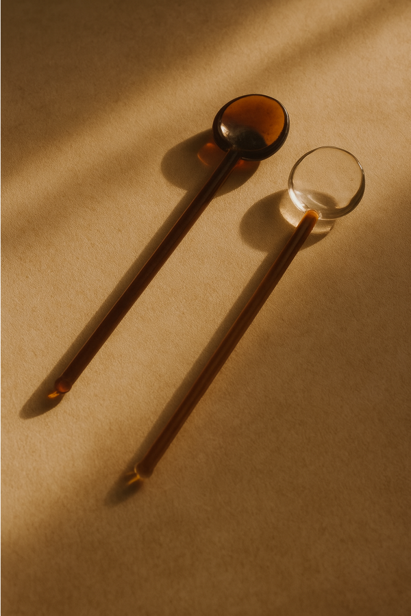 Glass Small Spoons - Coloured (2pcs)