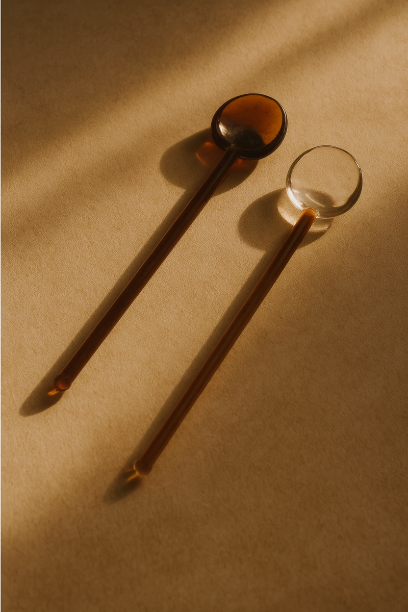 Glass Small Spoons - Coloured (2pcs)