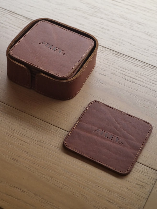 Leather Drink Coasters Personalised